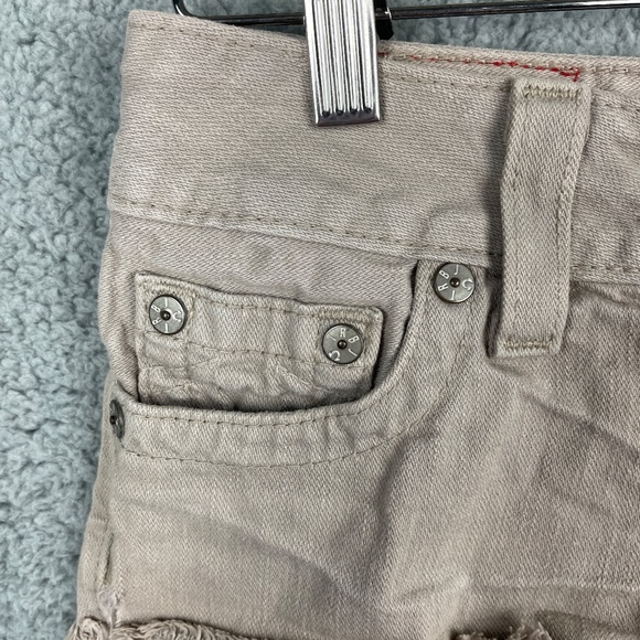 TRUE RELIGION Bobby Cut Off Shorts Womens 25 (26x2) Brown Pockets Comfort Denim - Picture 9 of 13